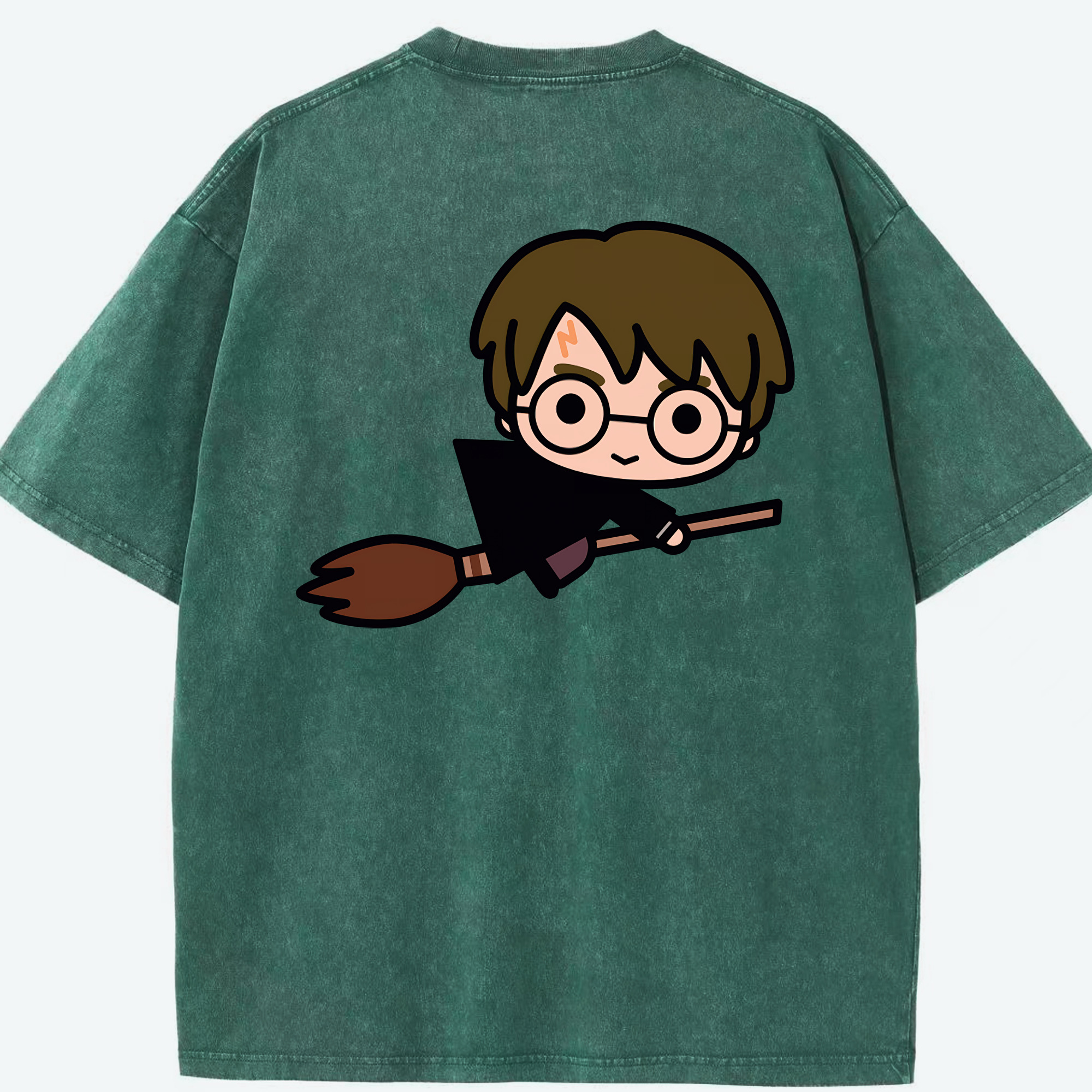 （画像用） Harry Potter ハリー・ポッターシリーズ 綿100% ヴィンテージ風 半袖Tシャツ（背面プリント）